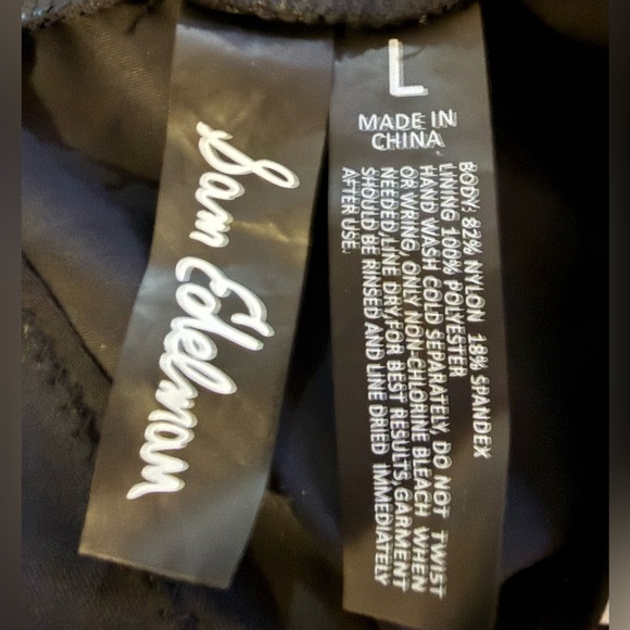 Sam Edelman Off Shoulder Bikini Top Black Tie Back Crop Swim Top Size L - Picture 6 of 6